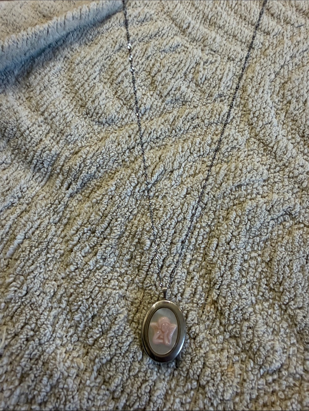 Mother of Pearl and Silver Locket Necklace